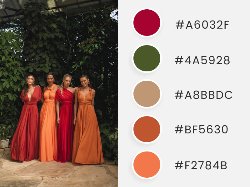 4 Beautiful Bridesmaids Wearing Fall Wedding Colors To Illustrate A Wedding Color Schemes Blog