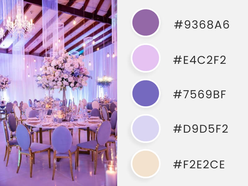 A Beautiful Luminous Wedding Color Scheme With Purple Tones