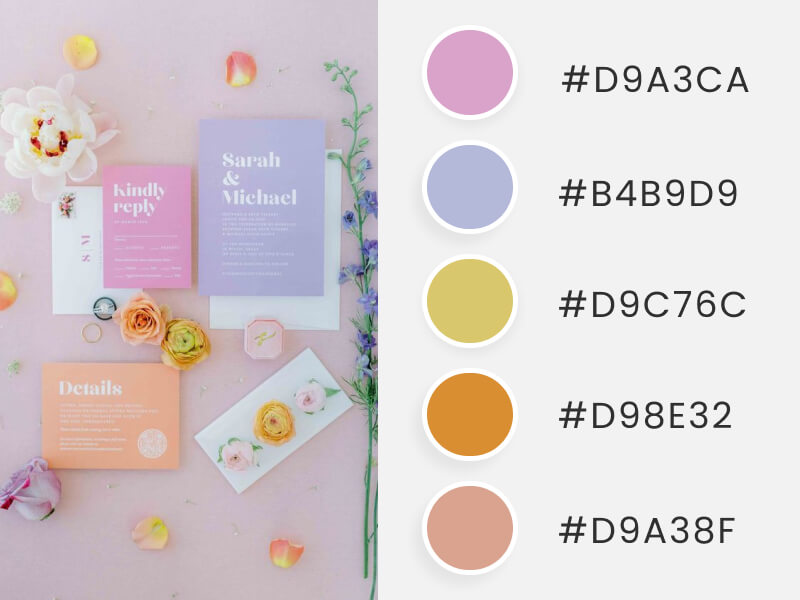 A Beautiful Subtle Set Of Wedding Invitations As Part Of A Wedding Color Palettes Collection