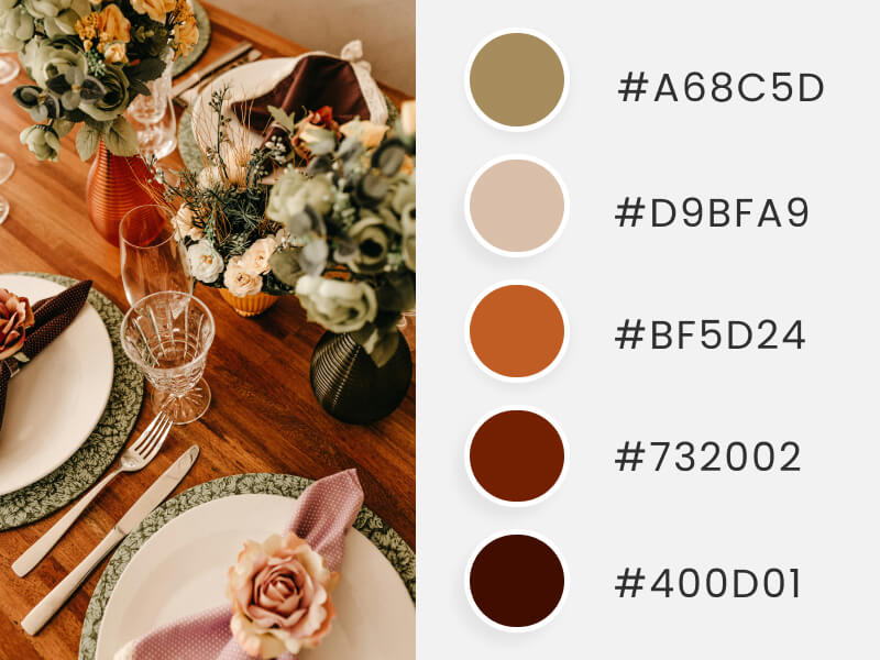 A Beautiful Wedding Decoration With Fall Colors As Part Of A Wedding Color Schemes Collection