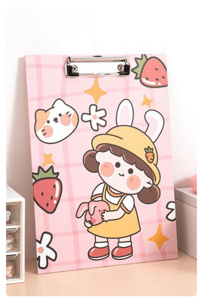 A Custom Clipboard In Pink Tones With A Kawaii Doll, Taken From Pinterest