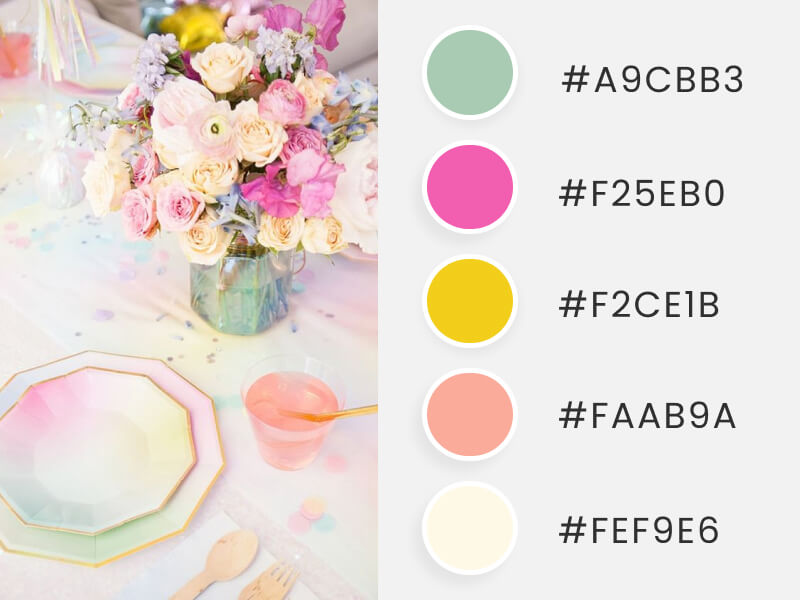 A Pastel Theme Wedding Example As Part Of A Wedding Color Schemes Collection