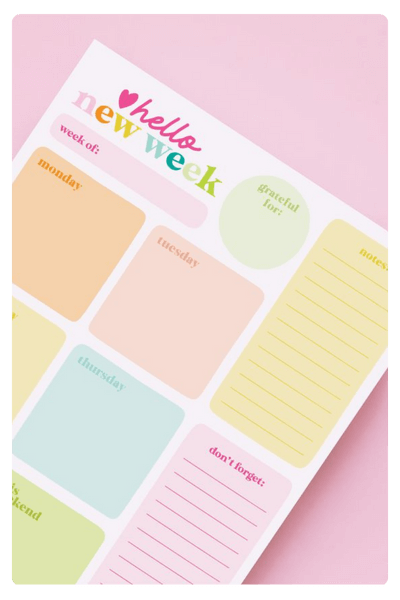 A Pretty Colorful Custom Planner By Joy Creative Shop Showing Its Work On Pinterest