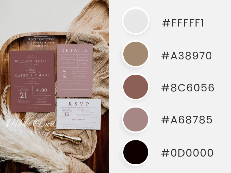 A Soft Calm Neutral Wedding Invitations To Illustrate A Wedding Color Scheme Example