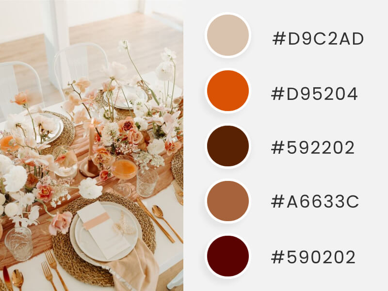 A Soft Fall Color Theme On A Wedding Decor To Illustrate A Wedding Color Schemes Compilation