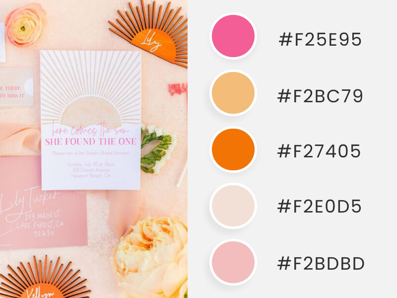 A Soft Summer Wedding Color Infuse Into A Pair Of Wedding Invitations As Part Of A Wedding Color Schemes Collection