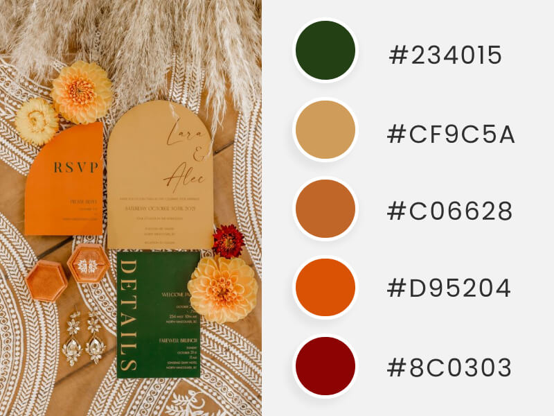 A Vivid And Colorful Fall Wedding Invitations As An Example Of A Wedding Color Schemes Blog