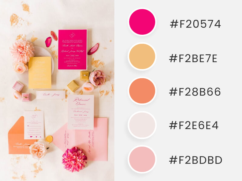 A Wedding Color Scheme Example With Summery Vibes