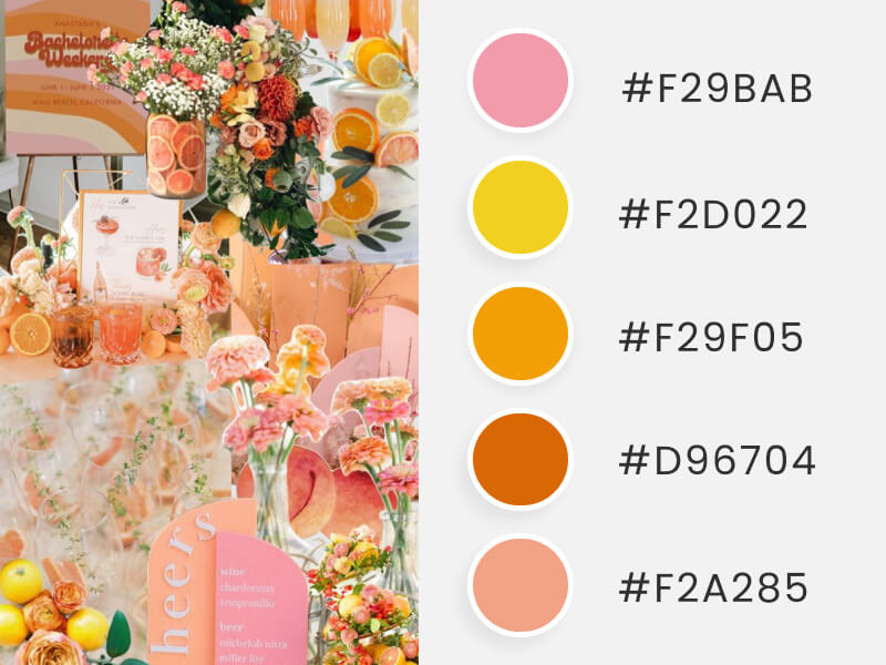A Wedding Decor With Pink And Peach Colors As Part Of A Wedding Color Schemes Collection