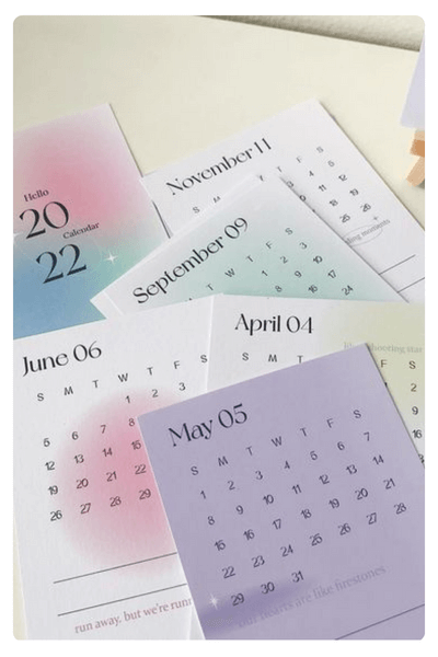 An Aesthetic Custom Calendar With Gradients From Pinterest