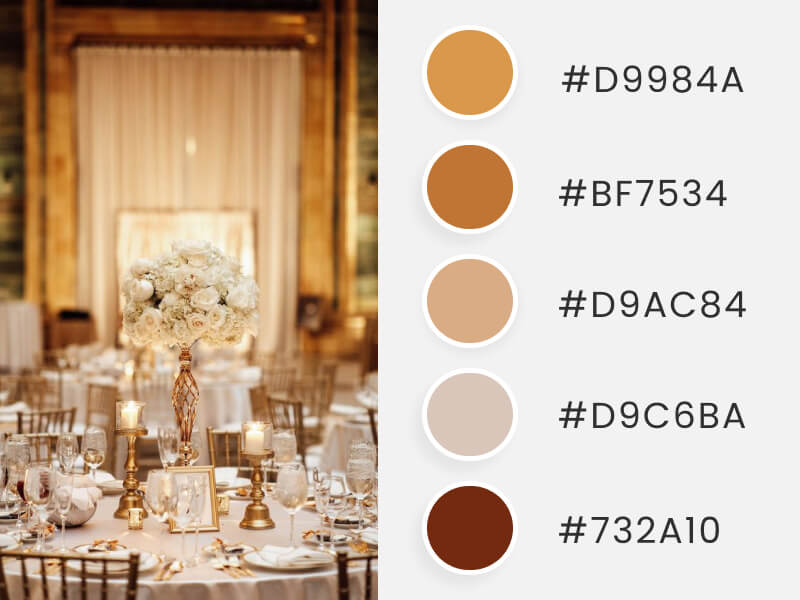 An Elegant And Luxurious Wedding Decor Infused With Tones Of Gold As Part Of A Wedding Color Schemes Compilation