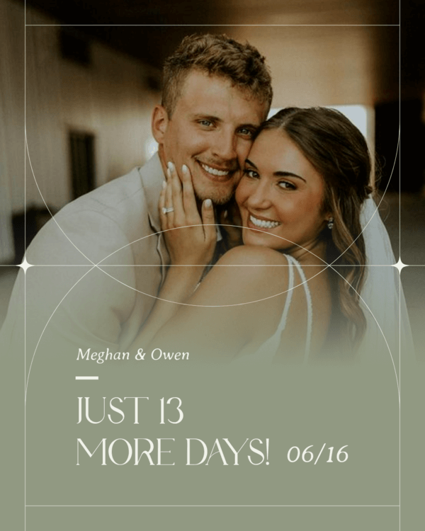 Elegant Instagram Post Template With A Countdown For A Wedding