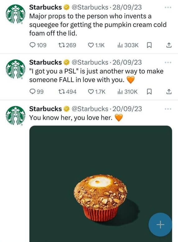 Starbucks Brand Voice Showcased Through Social Media
