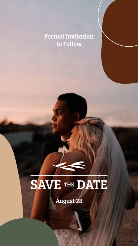 Wedding Themed Instagram Story Maker For A Save The Date Announcement