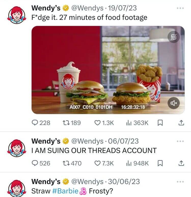 Wendy's Brand Voice Showcased Through Social Media