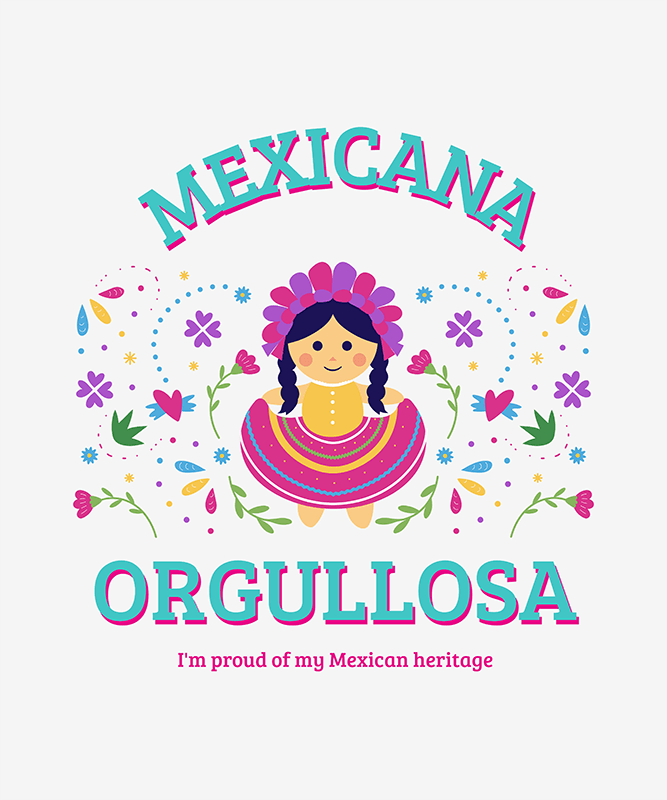 Cinco De Mayo Themed T Shirt Design Maker Featuring A Mexican Doll Graphic