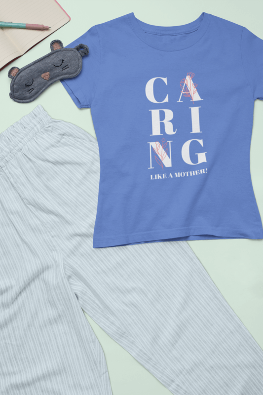 Flat Lay Tee Mockup Featuring A Personalized Mother's Day Gift Pajama