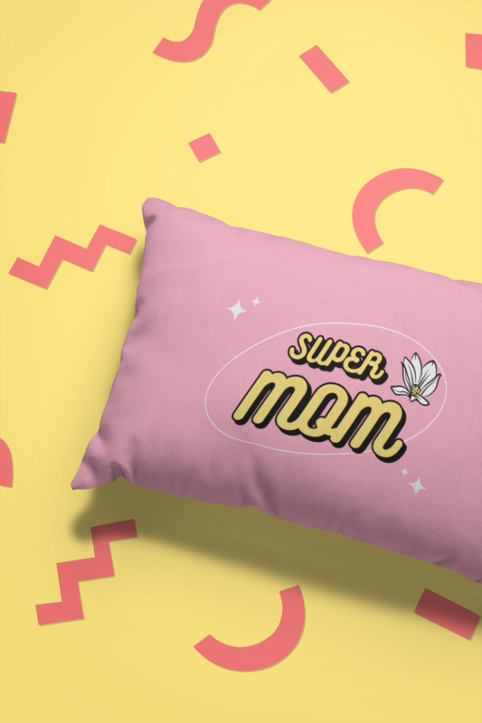 Mockup Of A Pillow Surrounded By Colorful Shapes