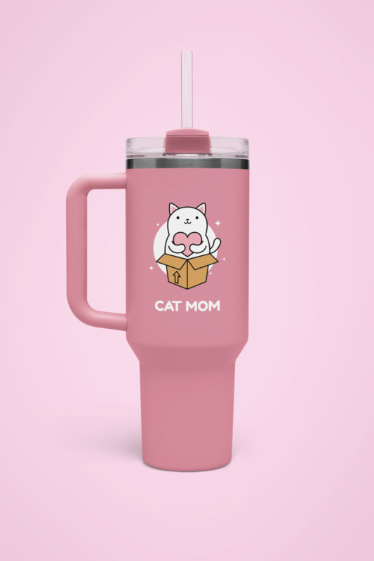 Mockup Of A Stanley Tumbler Placed On A Customizable Surface