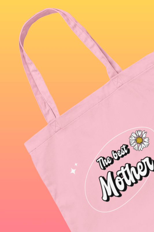 Mockup Of A Sublimated Tote Bag Placed On A Colorful Surface