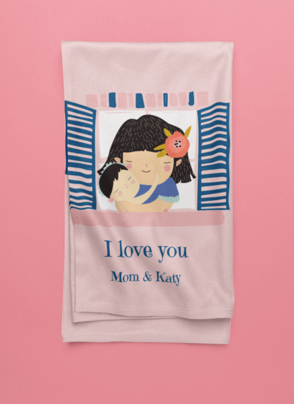Mockup Of A Throw Blanket Lying On A Customizable Surface