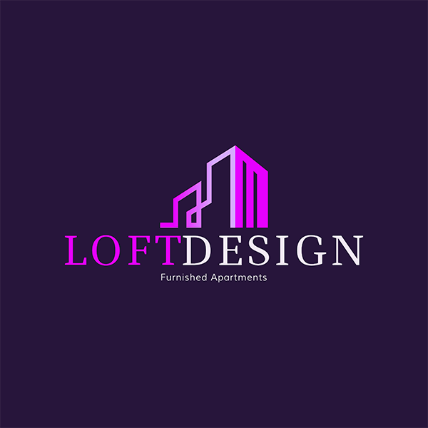 Modern Logo Template For A Lofts Design Agency With A Gradient Stroke Icon