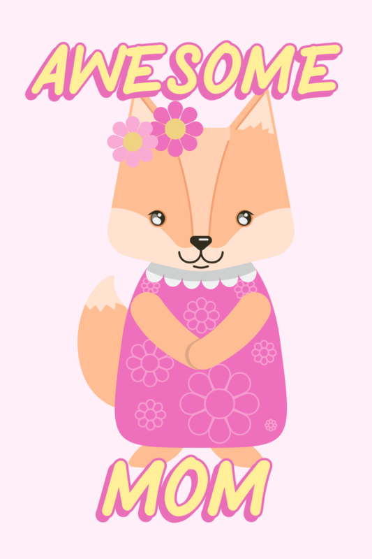 Poster Template Featuring A Sweet Mother Fox Clipart