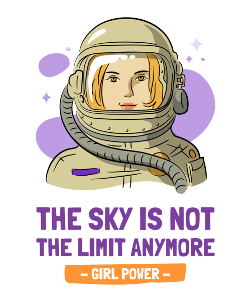 Space Shirt Design Maker Featuring Women's Empowerment Illustrations