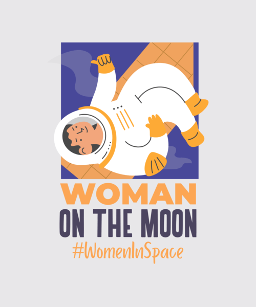 T Shirt Design Generator With A Female Astronaut