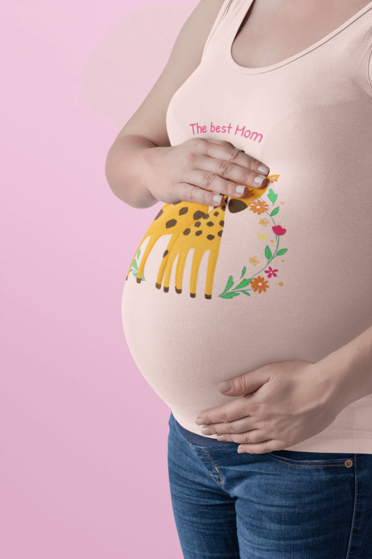 Tank Top Mockup Of A Pregnant Woman In A Studio