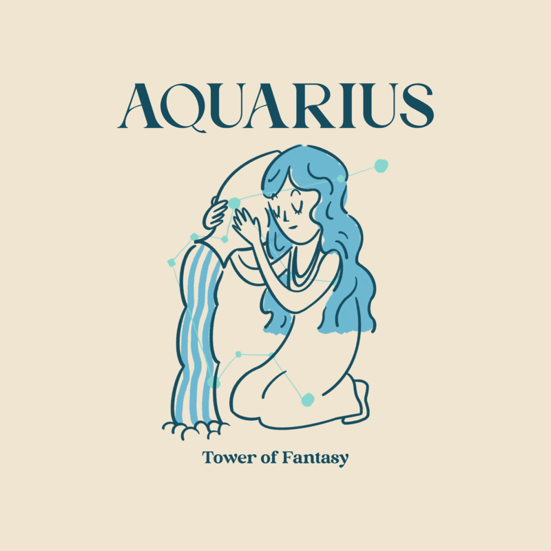Zodiac Themed Logo Maker Featuring An Illustrated Woman With A Water Jug