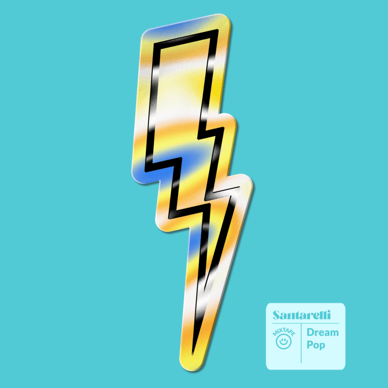 Dance Album Cover Maker Featuring A Holographic Lightning Bolt Sticker