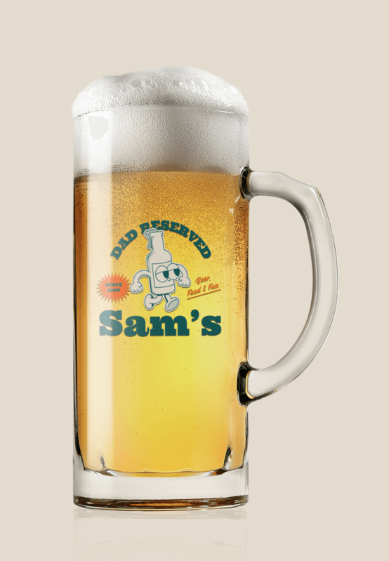 Father's Day Themed Mockup Of A Mug Filled With Light Beer