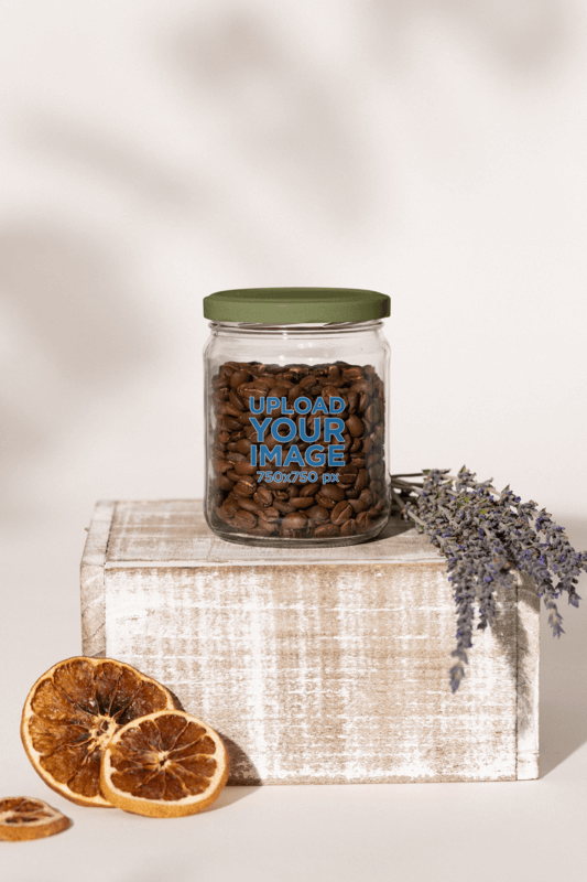 Mockup Of A Glass Jar In An Aesthetic Environment