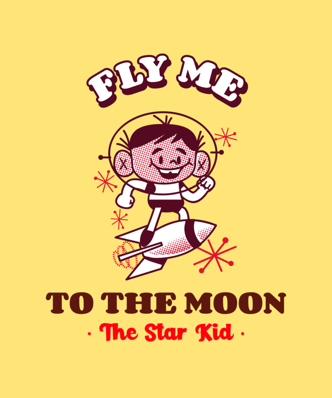 T Shirt Design Creator Featuring A Retro Illustration Of A Space Kid
