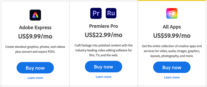 Adobe Pricing