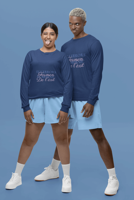 Bella Canvas Long Sleeve Tee Mockup Of A Man And A Woman In Gender Neutral Apparel
