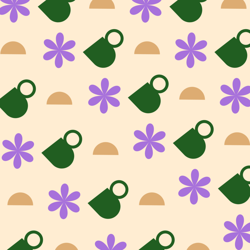 Illustrated Print Pattern Design Generator Featuring Coffee Mugs And Flowers For Personalized Father's Day Gifts