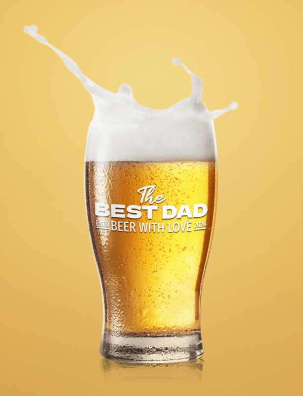 Mockup Of A Beer Glass With Splashing Foam