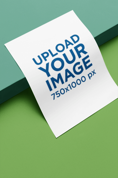 Mockup Of A Poster Placed On A Customizable Background