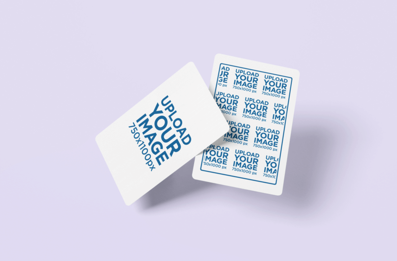 Mockup Of Two Playing Cards Featuring A Colorful Background