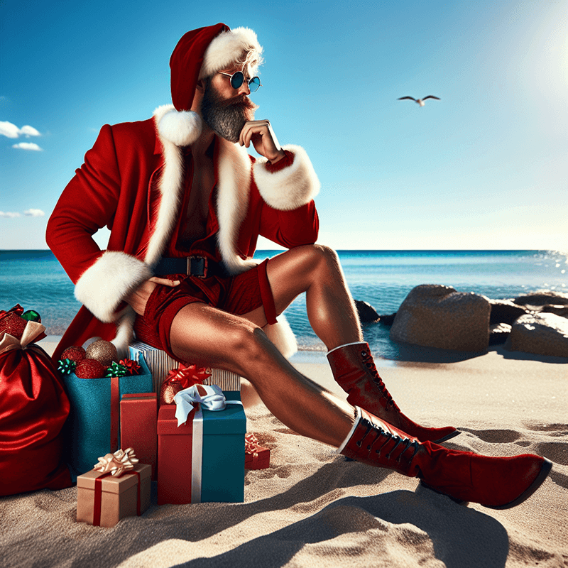 Santa On The Beach
