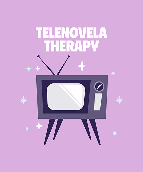 T Shirt Design Creator With A Telenovela Therapy Quote And A Tv Graphic