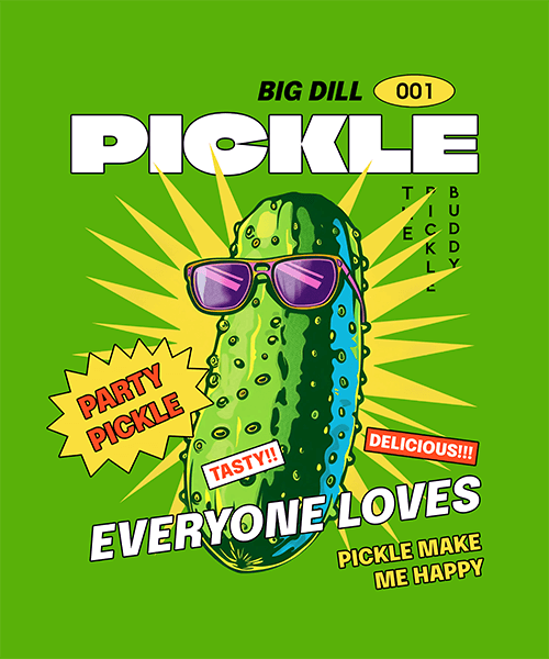 T Shirt Design Generator With A Cool Pickle Illustration And A Quote