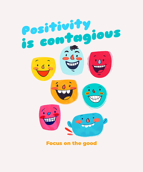 T Shirt Design Maker Featuring Colorful Happy Faces With Positivity Quotes