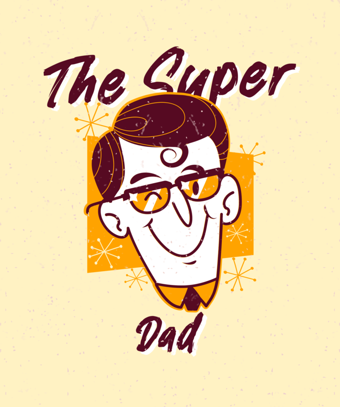 Vintage Superhero Themed T Shirt Design Maker For A Dad