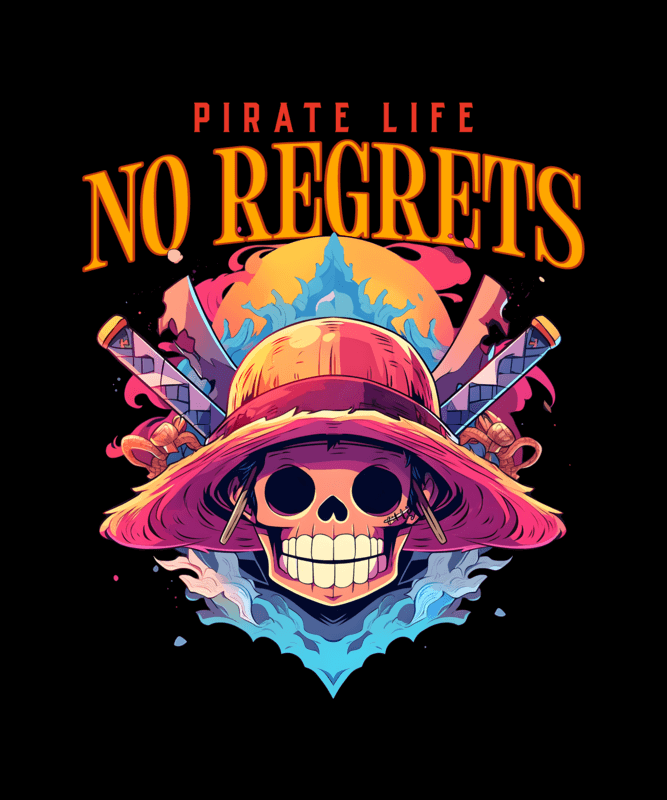 Anime T Shirt Design Maker Featuring A Pirate Inspired By One Piece