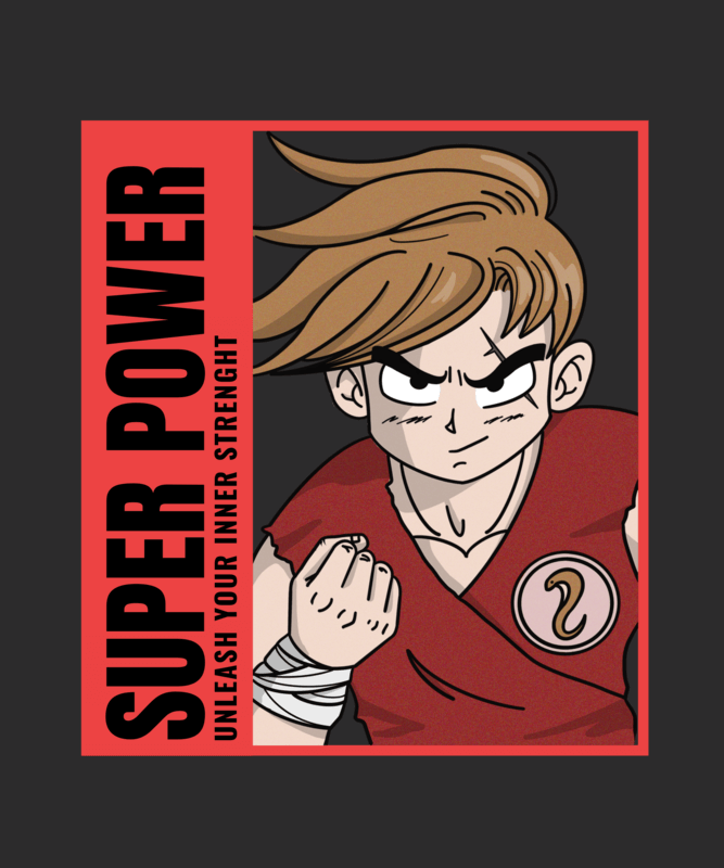 Anime T Shirt Design Maker With A Character Inspired By Dragon Ball