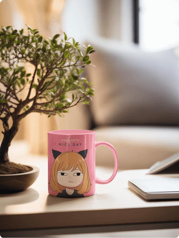 Mockup Of An AI Generated Coffee Mug Placed In A Relaxing Setting