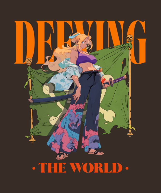 One Piece Inspired T Shirt Design Generator With An Anime Graphic And A Quote